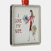 ****私は妻が大好き****クリスマスオーナメント メタルオーナメント (右)