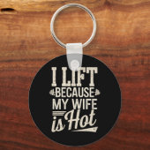 私は妻が暑いのでリフトする キーホルダー (正面)
