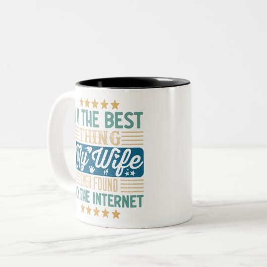 私は妻が最高のこの中で見つけた物だ ツートーンマグカップ (正面左)