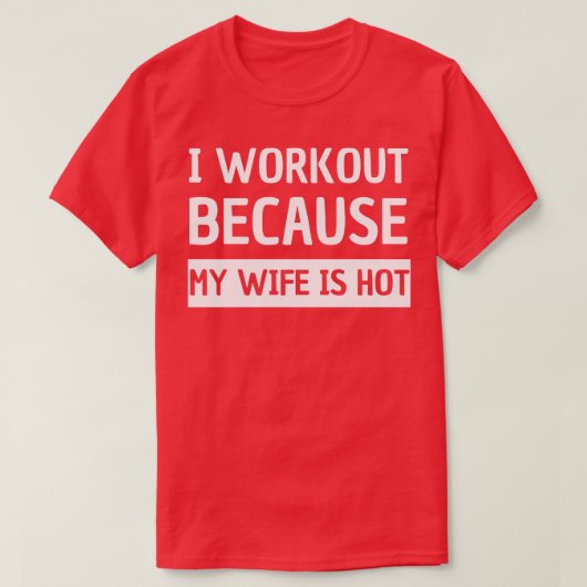 私は妻が熱いからトレーニングする Tシャツ (デザイン正面)
