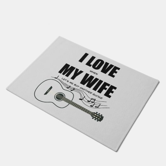 私は妻が私にもう一つのギターを買貸してるのが好き ドアマット (アングル)