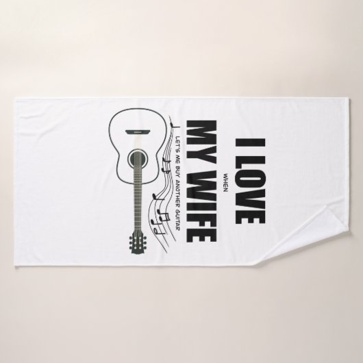 私は妻が私にもう一つのギターを買貸してるのが好き バスタオルセット (バスタオル)