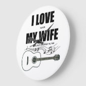 私は妻が私にもう一つのギターを買貸してるのが好き ラージ壁時計 (傾斜)