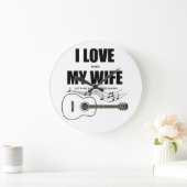 私は妻が私にもう一つのギターを買貸してるのが好き ラージ壁時計 (ホーム)