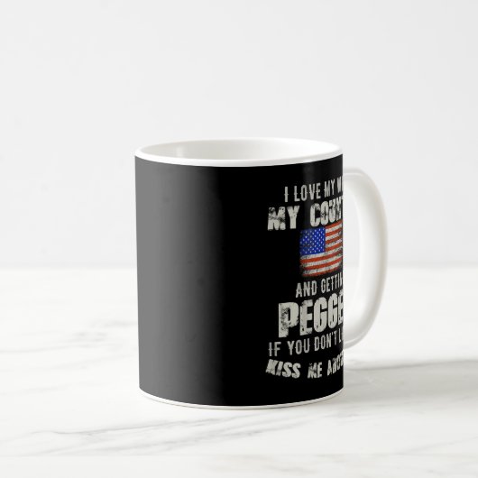 私は妻が私の国を愛し、あなたを縛らもしれる コーヒーマグカップ (正面右)