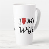私は妻のかわいいブラック文字 カフェラテマグ (右アングル)