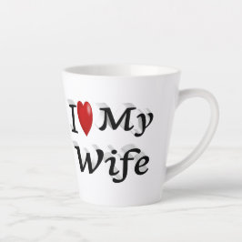 私は妻のかわいいブラック文字 カフェラテマグ