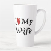 私は妻のかわいいブラック文字 カフェラテマグ (右)