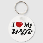 私は妻のかわいいブラック文字 キーホルダー (正面)