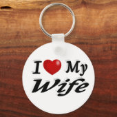 私は妻のかわいいブラック文字 キーホルダー (正面)
