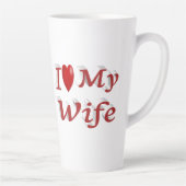 私は妻のかわいい赤文字 カフェラテマグ (右)