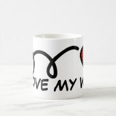 私は妻のバレンタインのマグをハートで愛している コーヒーマグカップ (中央)