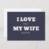 私は妻のビール好きおもしろいのジョークが大好き ポストカード (正面/裏面)