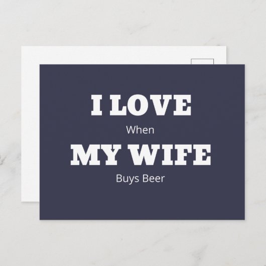 私は妻のビール好きおもしろいのジョークが大好き ポストカード (正面/裏面)