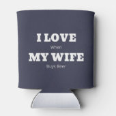 私は妻のビール好きおもしろいのジョークが大好き 缶クーラー (裏面)