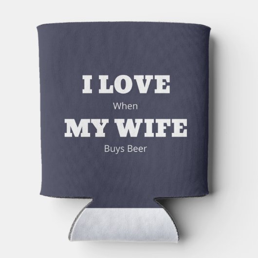 私は妻のビール好きおもしろいのジョークが大好き 缶クーラー (裏面)