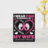 私は妻の乳がん阿波の思い出にピンクの衣服 カード (黄色い花)