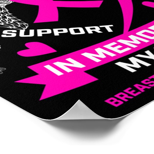 私は妻の乳がん阿波の思い出にピンクの衣服 ポスター (角)