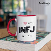 私は妻の性格特徴バレンタインが大好き マグカップ