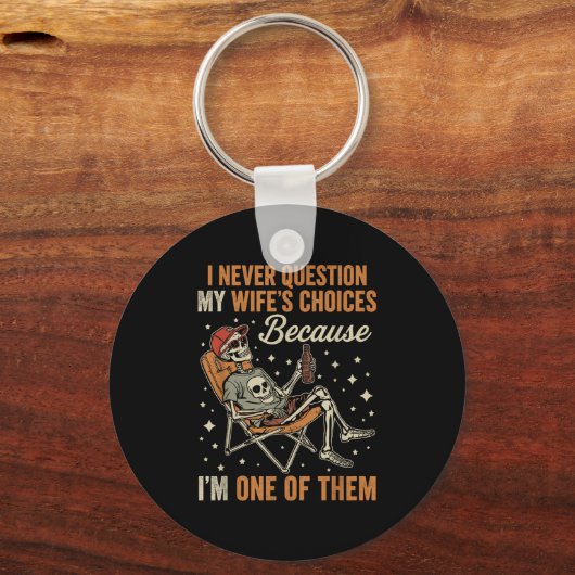 私は妻の選択スケルトンHに疑問をおもしろい持たない キーホルダー (正面)