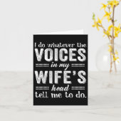 私は妻の頭の中の声が何でも言うことをする カード (黄色い花)