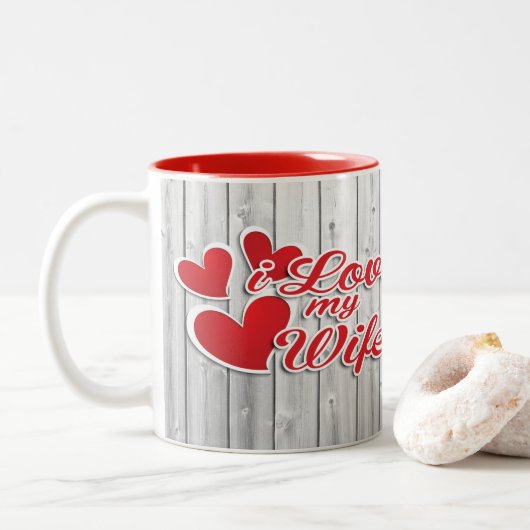 私は妻を愛している ツートーンマグカップ (ドーナツ)