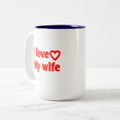 私は妻を愛している – 妻のためのロマンチックな贈り物，夫， ツートーンマグカップ (正面左)