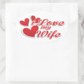 私は妻を愛している 楕円形シール (バッグ)