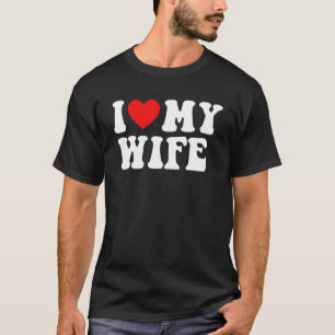 私は妻を愛するレトロハッピーバレンタインデーメンズ Tシャツ