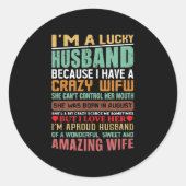 私は妻を愛する人にとって幸運な夫の贈り物だ ラウンドシール (正面)