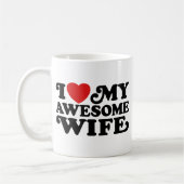 私は妻を愛素晴らしす コーヒーマグカップ (左)