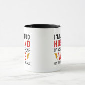 私は妻誇りを持ったの夫ですごい素晴らしす マグカップ (中央)