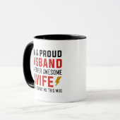 私は妻誇りを持ったの夫ですごい素晴らしす マグカップ (正面左)