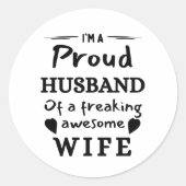 私は妻誇りを持ったの夫で素晴らしす ラウンドシール (正面)