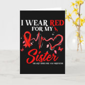 私は姉のために赤を着る 心臓病の意識向上のために カード (黄色い花)