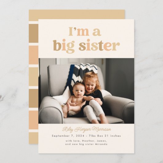 私は姉のフラットアナウンスメントカード 案内状 (正面/裏面)