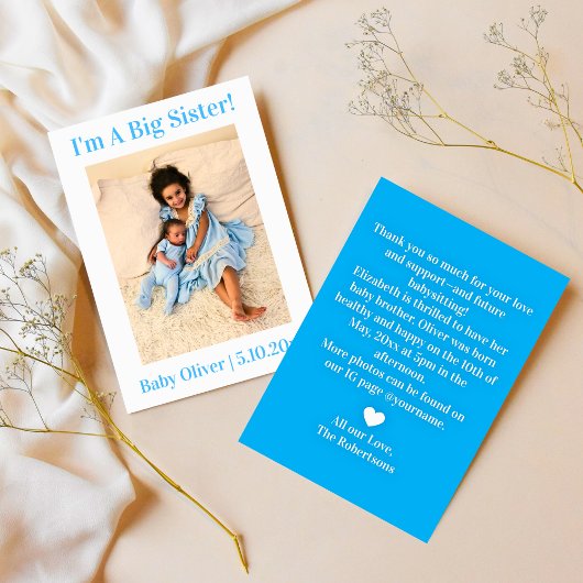 私は姉上の新しい兄弟姉妹誕生の発表 案内状