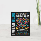 私は姉誇りを持ったの自閉症で兄I衣服ブルーだ カード (正面)