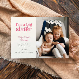 私は姉（ピンク）の写真誕生 案内状