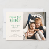 私は姉（緑）の写真誕生 案内状 (正面)