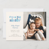 私は姉（青）の写真誕生 案内状 (正面)