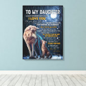 私は娘にウルフのパパを愛する キャンバスプリント (インサイチュ (ウッドフロア))