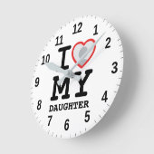 私は娘を愛している |父おもしろいの日 ラウンド壁時計 (傾斜)