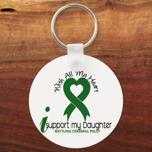 私は娘を支える脳性まひ キーホルダー (正面)