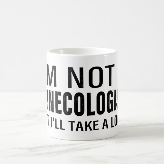 私は婦人科のミームおもしろいことわざ コーヒーマグカップ (中央)