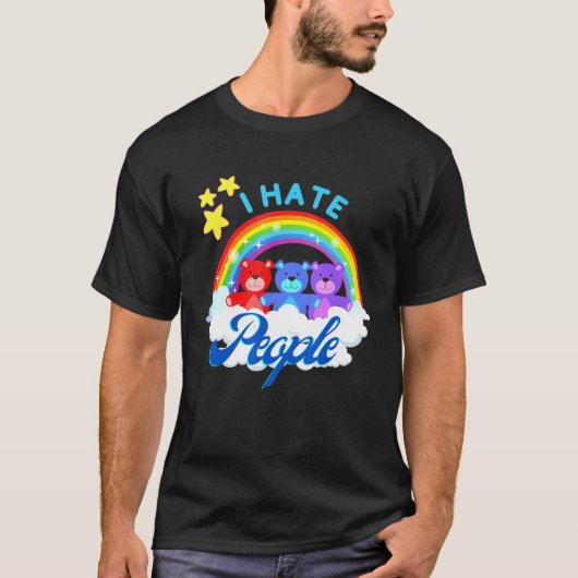 私は嫌い人レインボーは皮肉な内向的な Tシャツ (正面)
