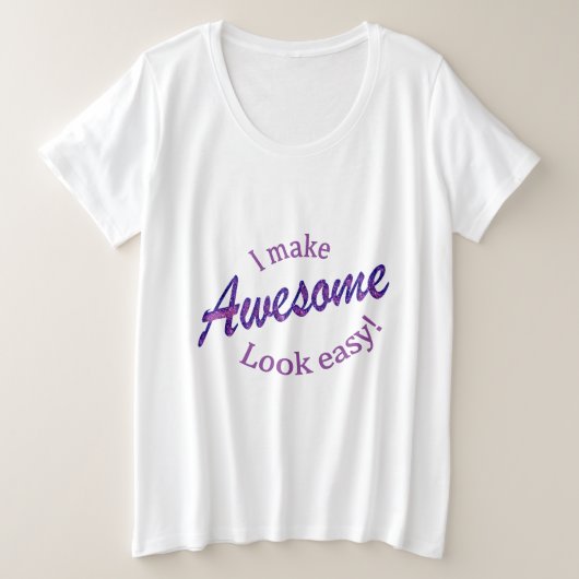 私は嫌な顔をして簡単 プラスサイズTシャツ (デザイン正面)