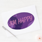 私は嬉しい 楕円形シール (封筒)