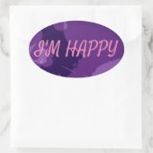 私は嬉しい 楕円形シール (バッグ)