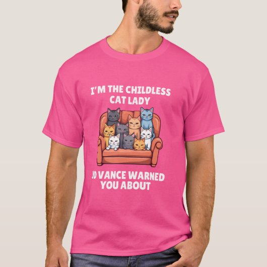 私は子どものいない猫レディJD Vance 警告 You Abo Tシャツ (正面)